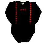 Body świąteczne eleganckie SZELKI w kratkie