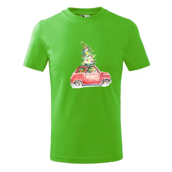 Koszulka z nadrukiem świątecznym maluch z choinką