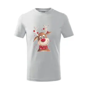 T-shirt koszulka z nadrukiem świątecznym Reniferek