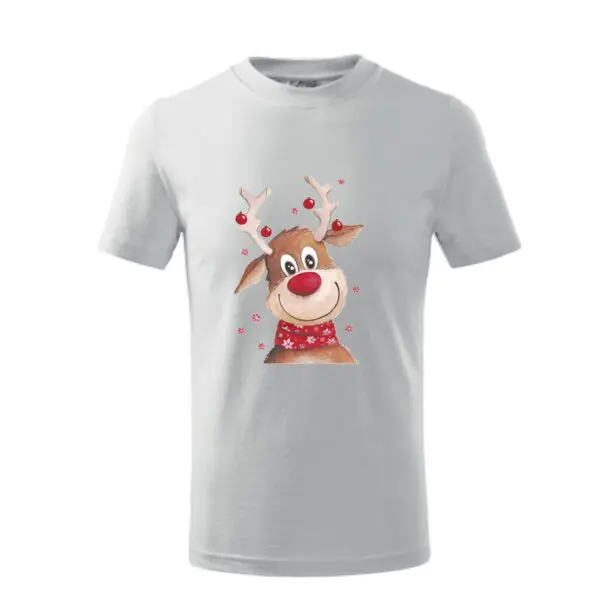 T-shirt koszulka z nadrukiem świątecznym Reniferek