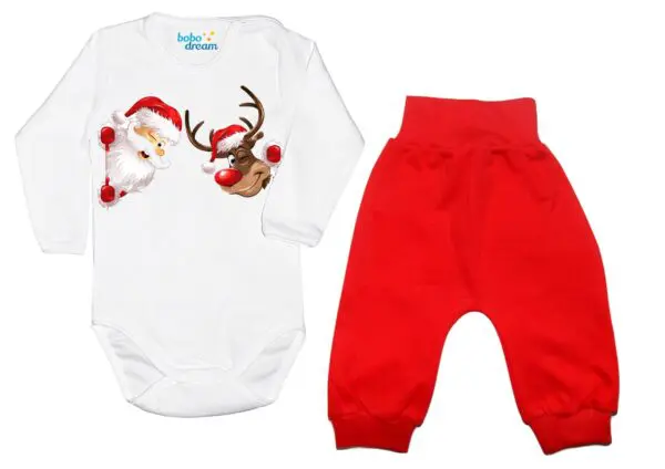 Komplet świateczny Mikołaj z Reniferem