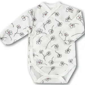 Body niemowlęce muślinowe kopertowe kwiatki