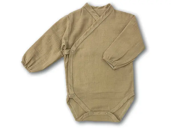 Body niemowlęce muślinowe kopertowe beżowe