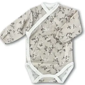 Body niemowlęce muślinowe kopertowe kwiatki