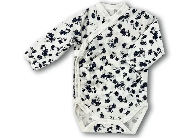 Body niemowlęce muślinowe kopertowe kwiatki