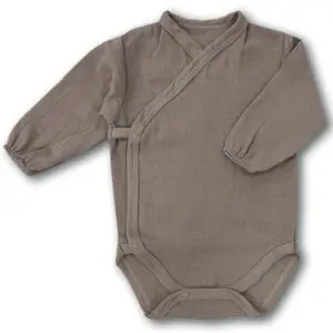 Body niemowlęce muślinowe kopertowe cappucino