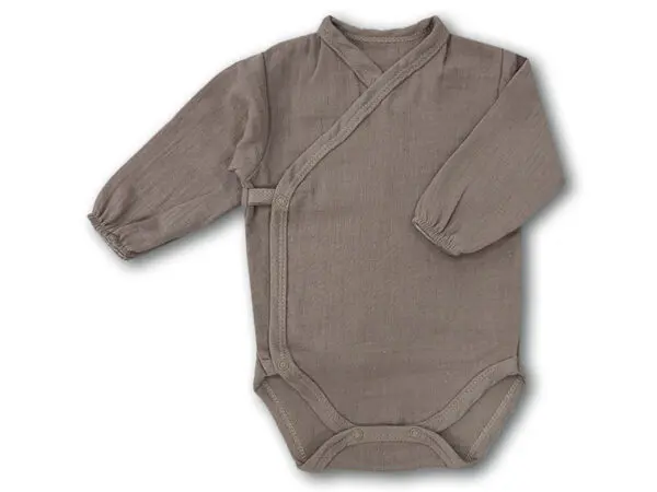 Body niemowlęce muślinowe kopertowe cappucino