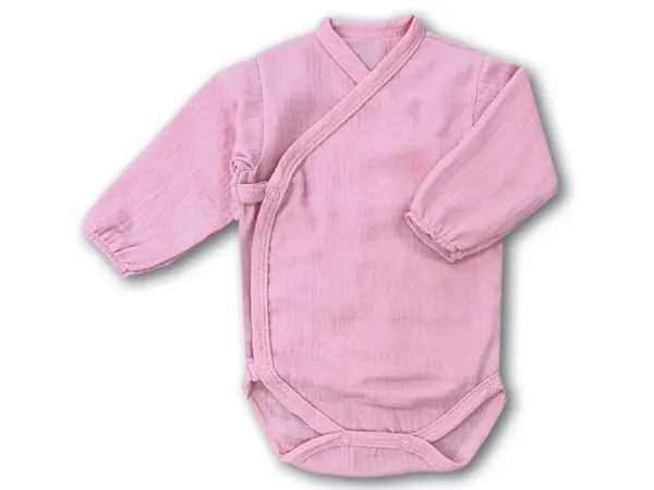 Body niemowlęce muślinowe kopertowe różowe