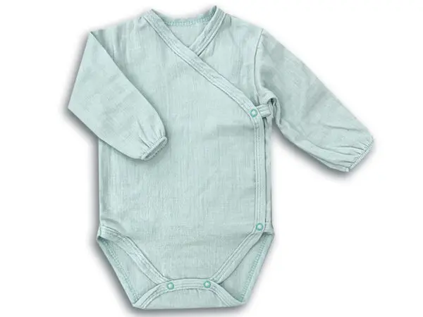 Body niemowlęce muślinowe kopertowe mięta