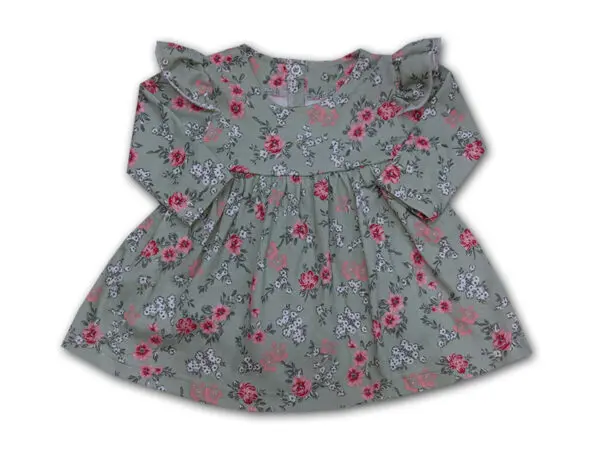 Body sukienka niemowlęce z falbanka kwiatki