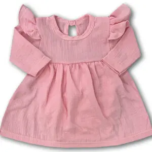 Body sukienka niemowlęce muślinowe różowa