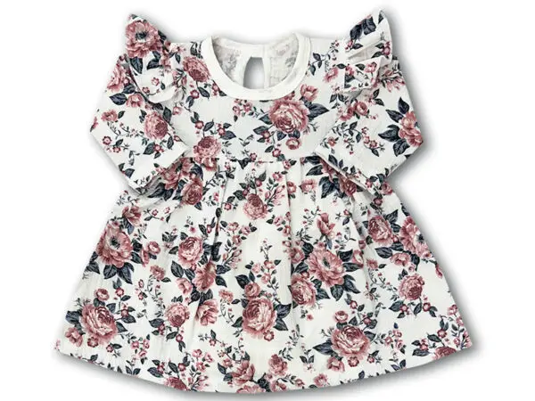 Body sukienka niemowlęce muślinowe kwiatki