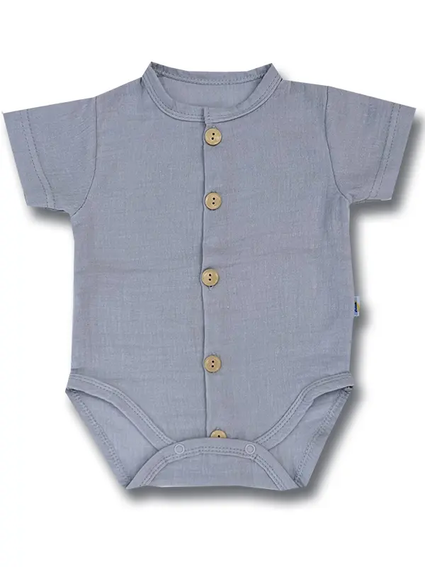 Body koszula muślinowa rozpinane szare