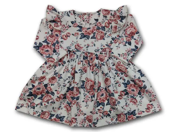 Body sukienka niemowlęce z falbanka kwiatki