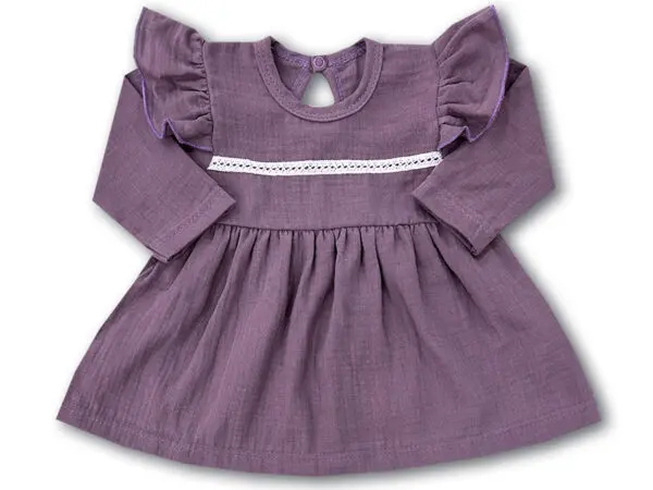 Sukienka muślionowa codzienna wrzos