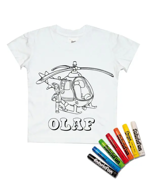 Koszulka do kolorowania + pastele Samolot