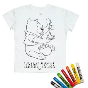 Koszulka do kolorowania + pastele Kubuś