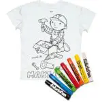 Koszulka do kolorowania + pastele Bob Budowniczy