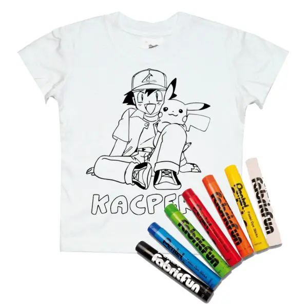 Koszulka do kolorowania + pastele  Pokemon