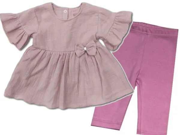 Komplet tunika muślinowa z leginsami