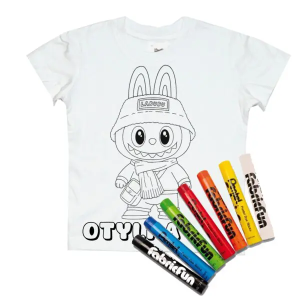 Koszulka do kolorowania + pastele LABUBU