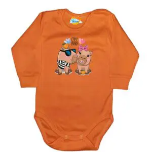 Body długi rękaw  zakochana Capybara pomarańczowe