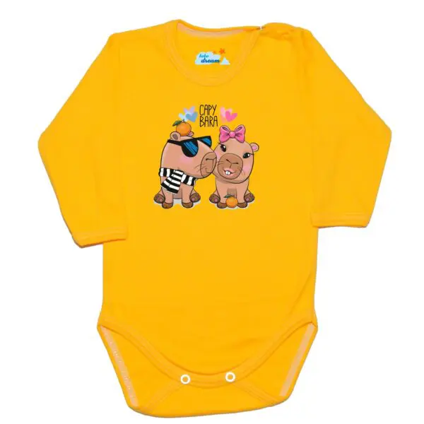 Body długi rękaw  zakochana Capybara żółte