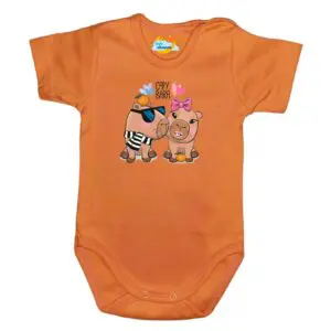 Body krótki rękaw zakochana Capybara pomarańczowe