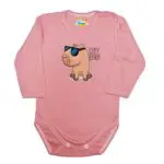 Body długi rękaw Capybara pudrowe