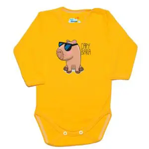 Body długi rękaw Capybara żółte