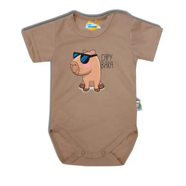 Body krótki rękaw Capybara beżowe