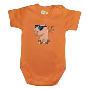 Body krótki rękaw Capybara pomarańczowe
