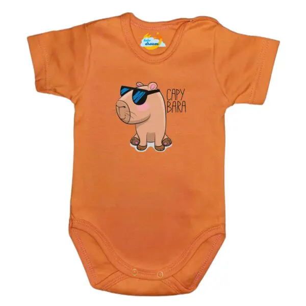 Body krótki rękaw Capybara pomarańczowe