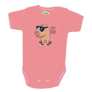 Body krótki rękaw Capybara pudrowe