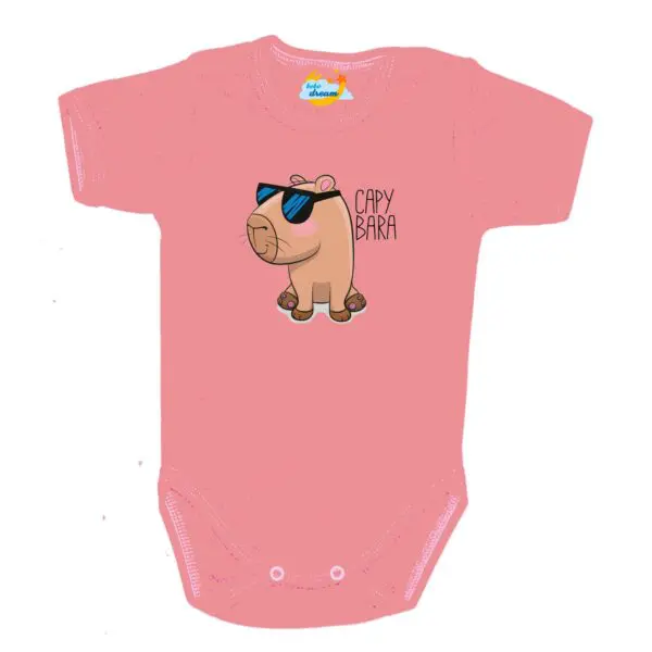 Body krótki rękaw Capybara pudrowe