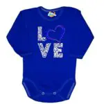 Body kocham Cię LOVE niebieski