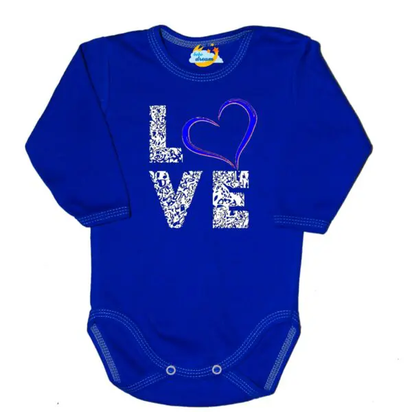 Body kocham Cię LOVE niebieski