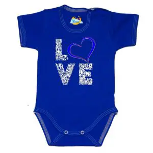 Body kocham Cię LOVE niebieskie