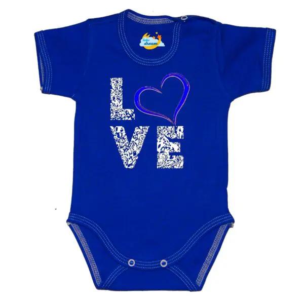 Body kocham Cię LOVE niebieskie