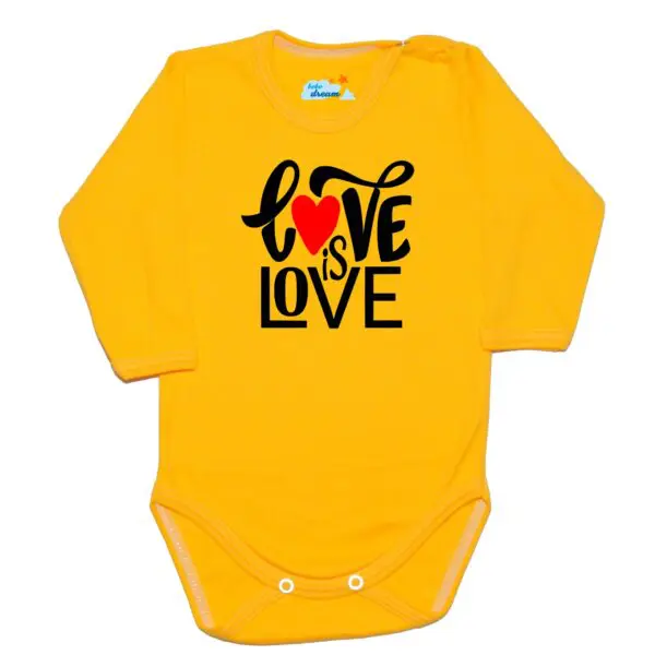 Body kocham Cię LOVE żółte