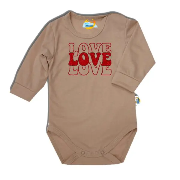 Body kocham Cię LOVE beżowe