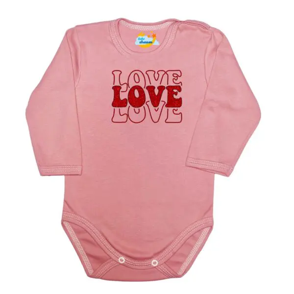 Body kocham Cię LOVE pudrowe