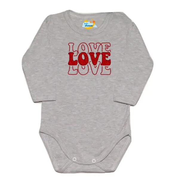 Body kocham Cię LOVE szare