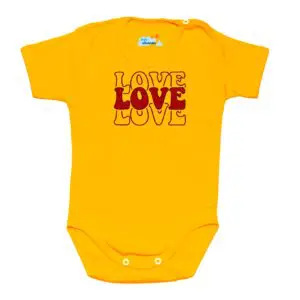 Body kocham Cię LOVE żółte