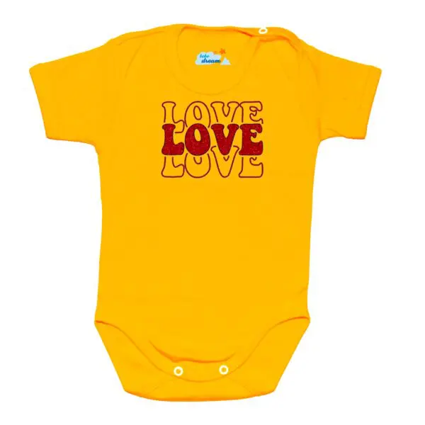Body kocham Cię LOVE żółte