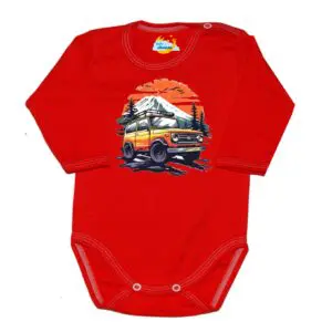 Body długi rękaw  Auto terenowe JEEP czerwone