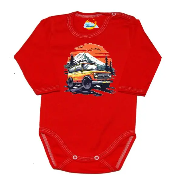 Body długi rękaw  Auto terenowe JEEP czerwone