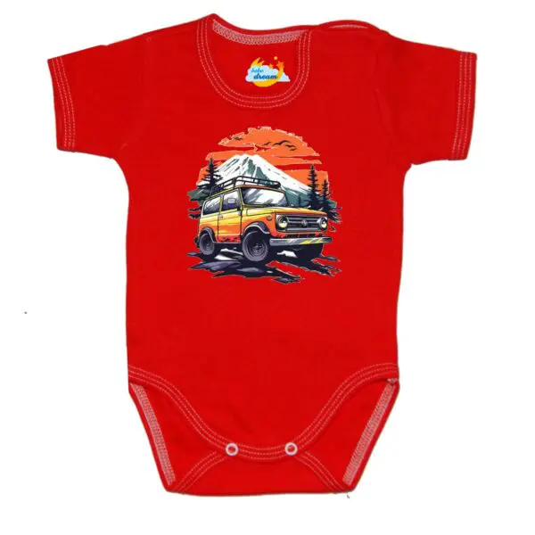 Body krótki rękaw Auto terenowe JEEP czerwone