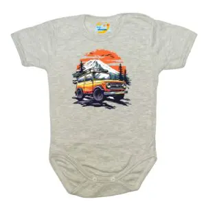 Body krótki rękaw Auto terenowe JEEP szare