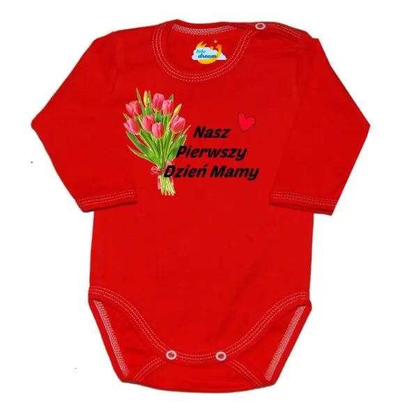 Body długi rękaw Nasz pierwszy DZIEŃ MATKI czerwone